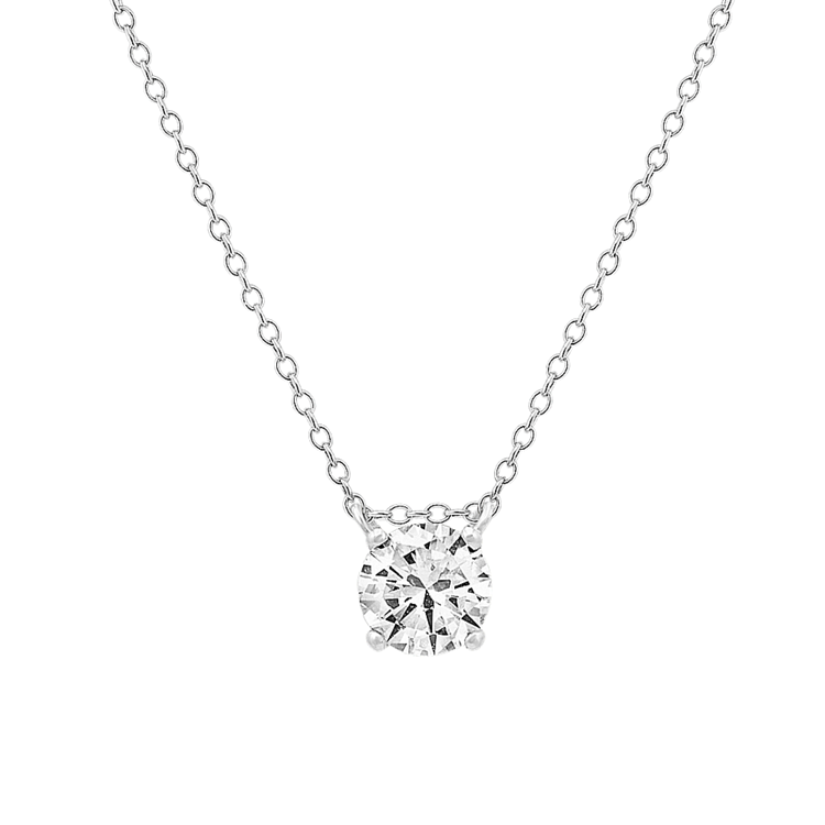 Oxford Floating Natural Diamond Solitaire Pendant in Platinum (18 in)