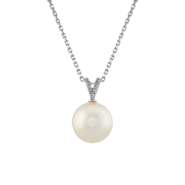 10mm South Sea Pearl Necklace in 14K White Gold (22 in)
