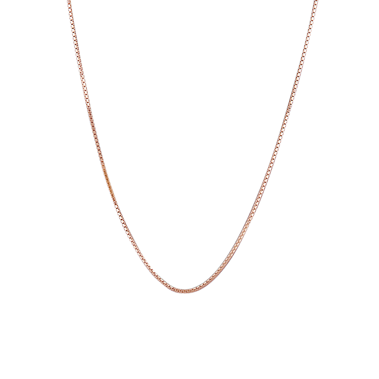 14k Rose Gold Adjustable Box Chain (22 in)