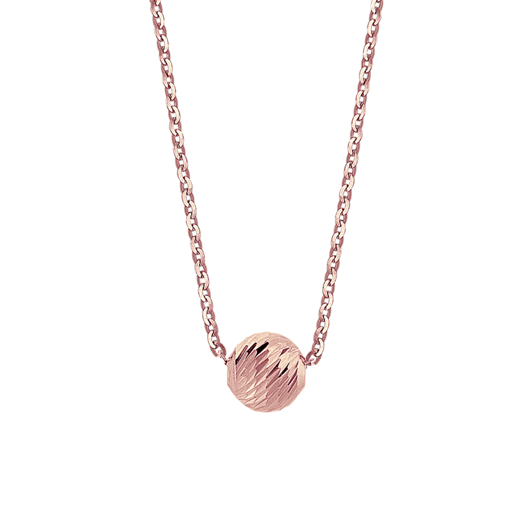 14k Rose Gold Ball Necklace (18 in)