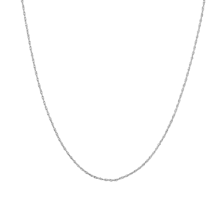 14k White Gold Adjustable Singapore Chain (24 in)