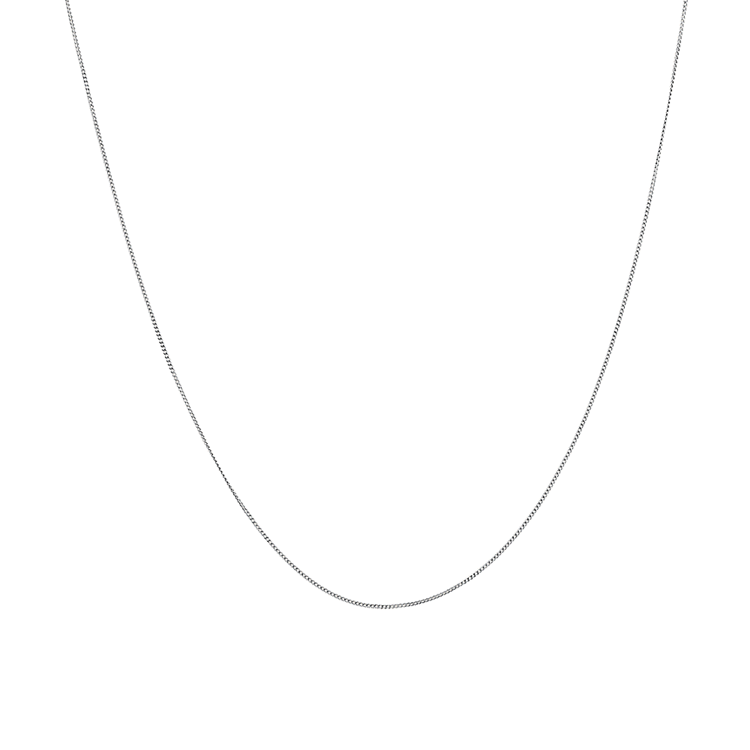 14k White Gold Curb Chain (22 in)