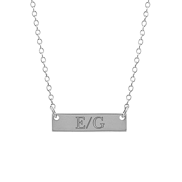 Aspen Mini Bar Necklace in 14K White Gold (18 in)