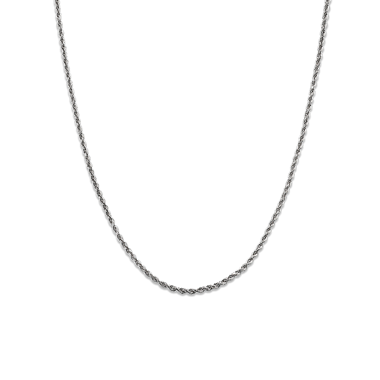 14k White Gold Rope Chain (18 in)