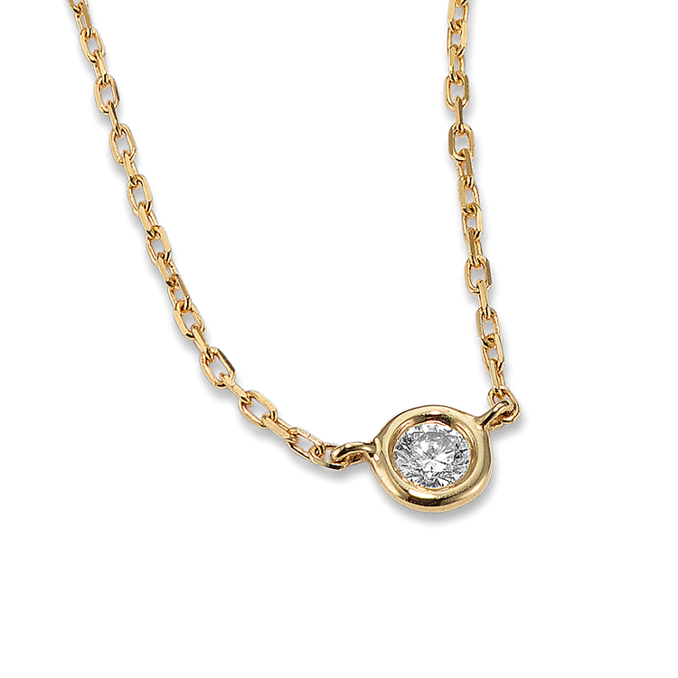 Oslo Bezel-Set Natural Diamond Necklace in 14K Yellow Gold (18 in)