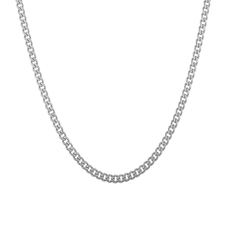 20 in Mens Curb Chain in 14k White Gold (2.8mm)