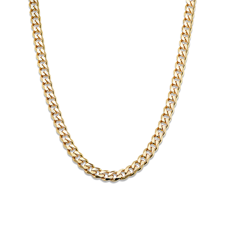20 in Mens Curb Chain in Vermeil 14k Yellow (6.4mm)