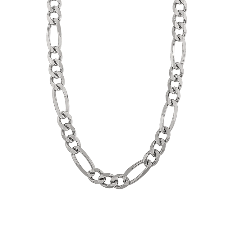 20 in Mens Figaro Chain in Sterling Silver (6.5mm)
