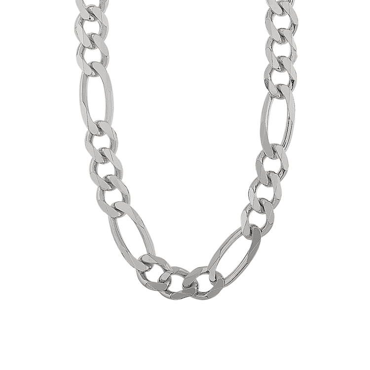 20 in Mens Figaro Chain in Sterling Silver (9.5mm)