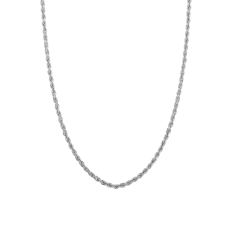 20 in Mens Rope Chain in 14k White Gold (1.9mm)