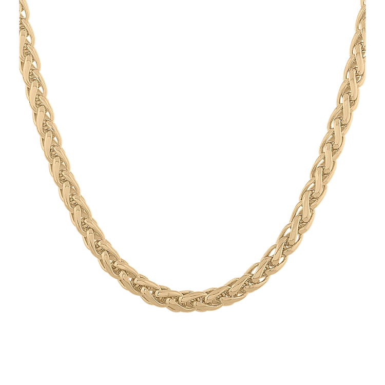 20 in Mens Wheat Chain in Vermeil 14K Yellow Gold (6.3mm)