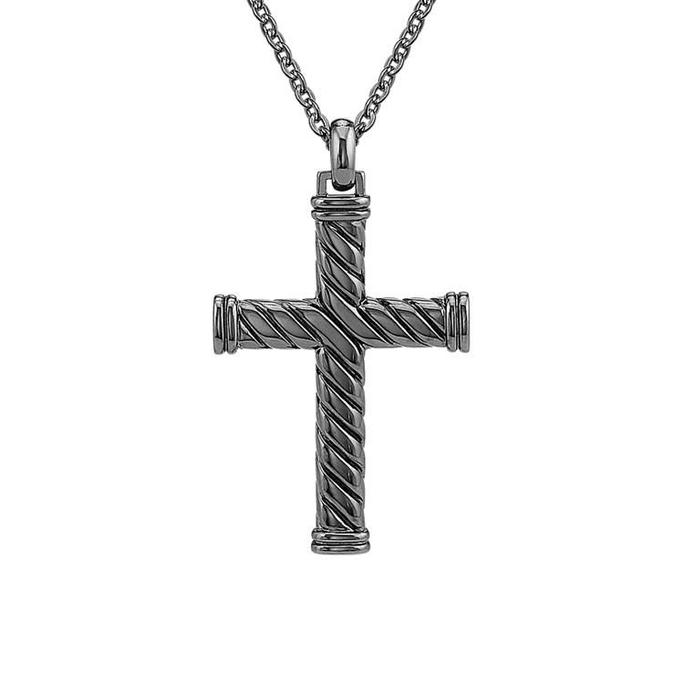 22 inch Mens Sterling Silver Cross Pendant