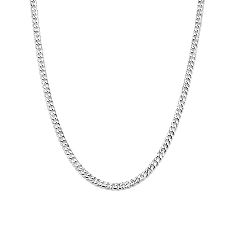 24 in Mens Curb Necklace in Sterling Silver (4.1mm)