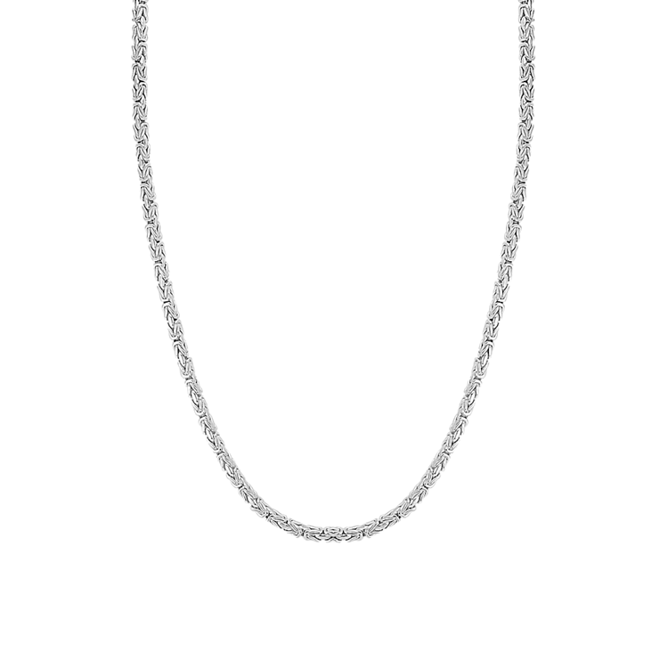 24 in Mens Sterling Silver Byzantine Chain (4mm)