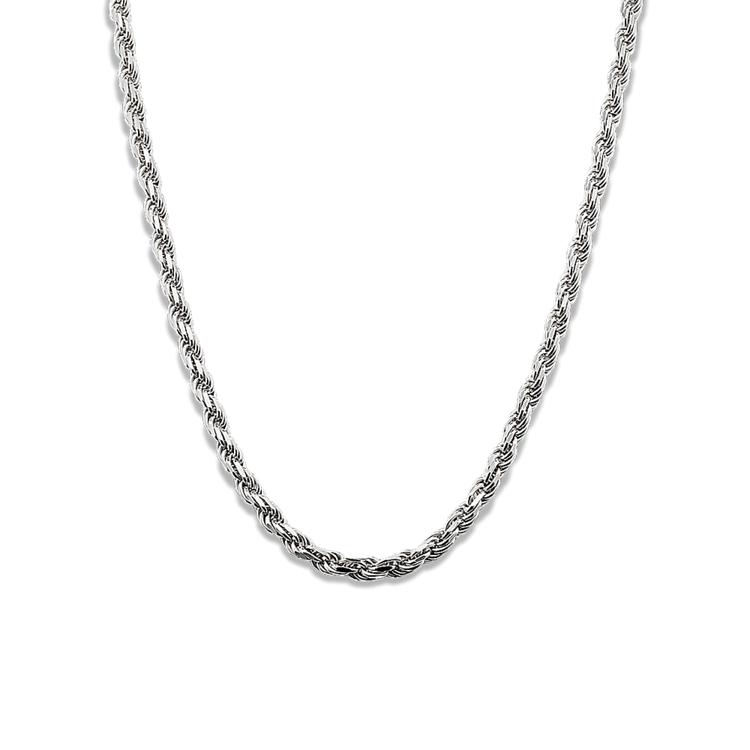 24 in Mens Sterling Silver Rope Necklace (3.2mm)