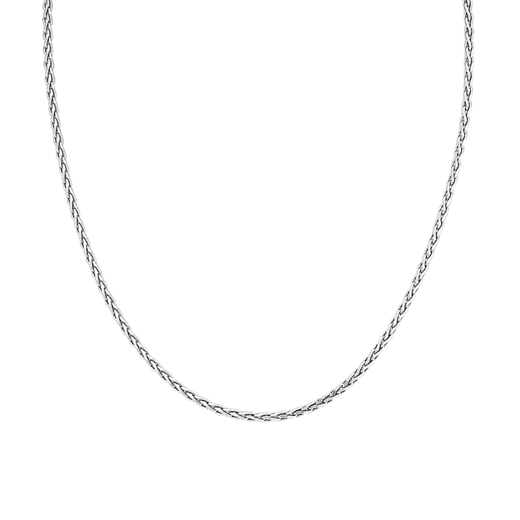24 in Mens Sterling Silver Wheat Necklace (2.8mm)