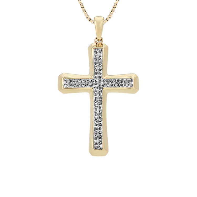 24 inch Mens Natural Diamond Cross Necklace