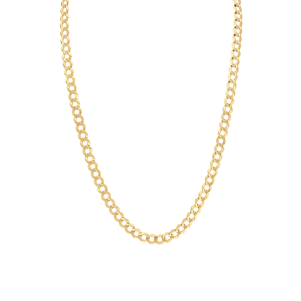26 in Mens Curb Chain in 14k Yellow Gold (8.2mm)