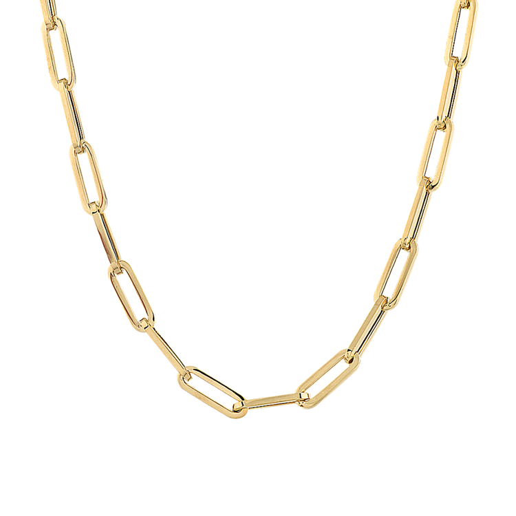6mm Paper Clip Chain in 14K Yellow Gold (18 in)
