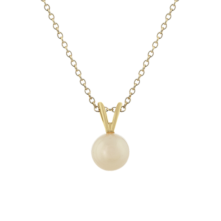 7mm White Freshwater Pearl Pendant (18 in)