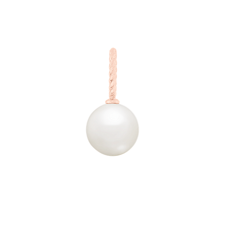 8mm Cultured Akoya Pearl Charm in 14k Rose Gold