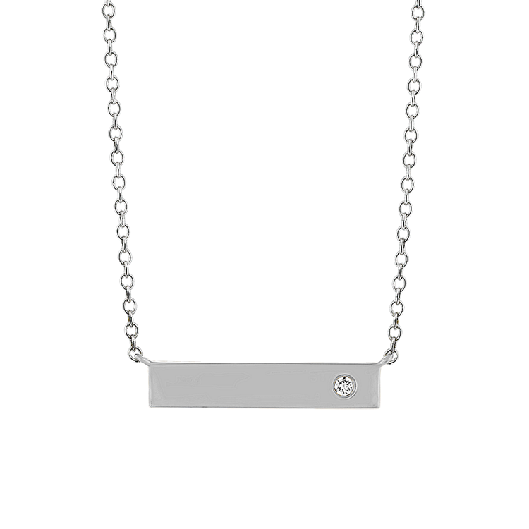 Abigail Natural Diamond Bar Necklace in 14K White Gold (18 in)
