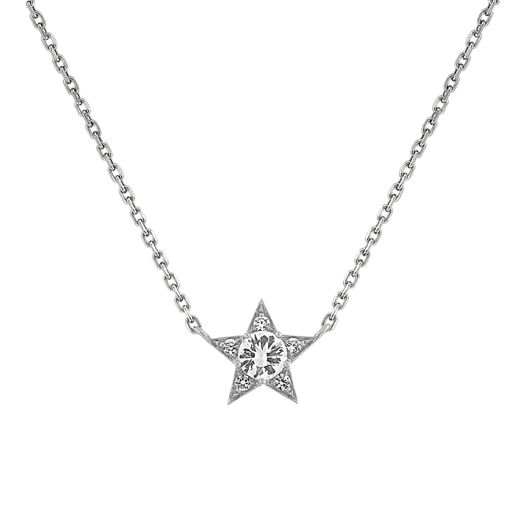 Astra White Natural Sapphire Star Necklace (18 in)