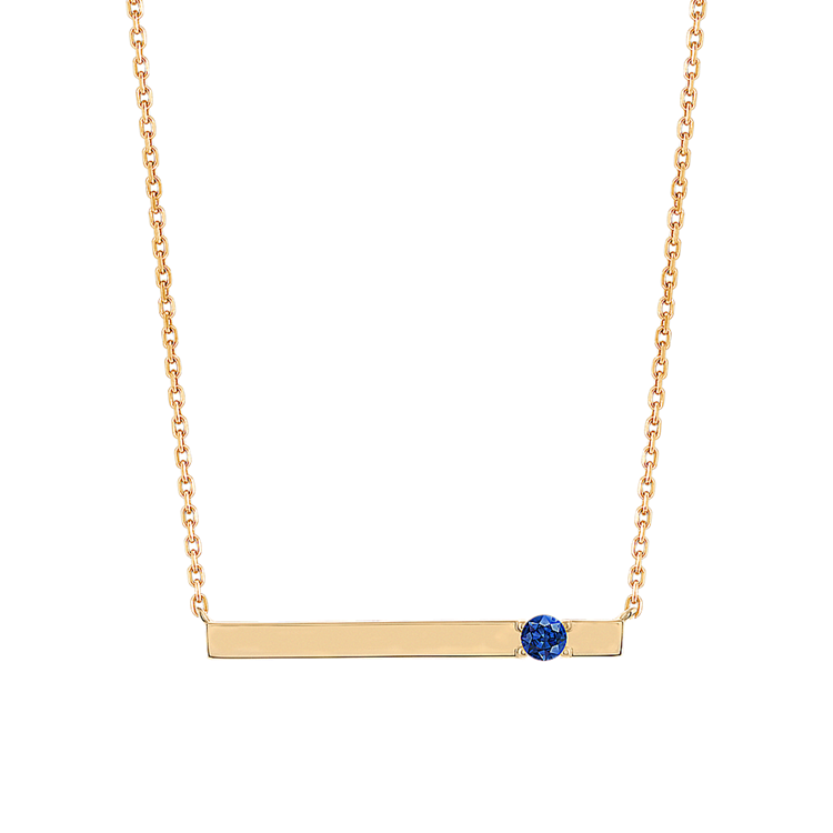 Bar Necklace for 3mm Gemstone in 14k Yellow Gold (20 in)