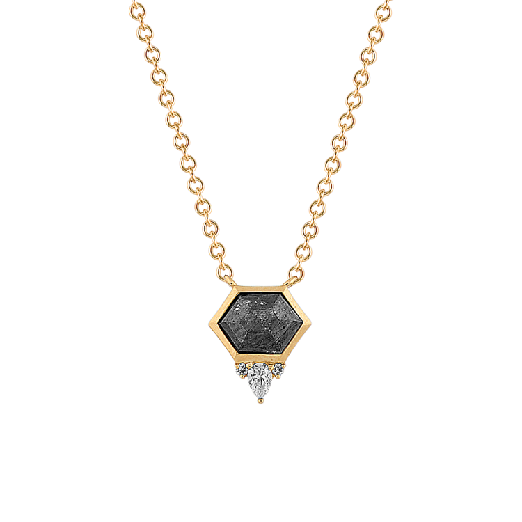 Bezel-Set Pepper Natural Diamond Necklace in 14k Yellow Gold (20 in)