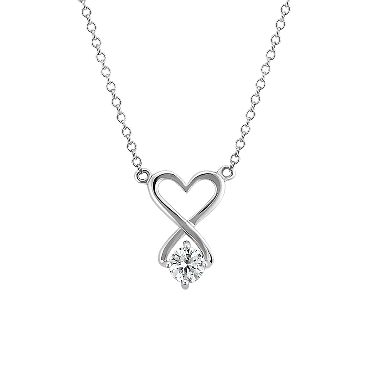 Bonnie White Natural Sapphire Heart Necklace in Sterling Silver (18 in)