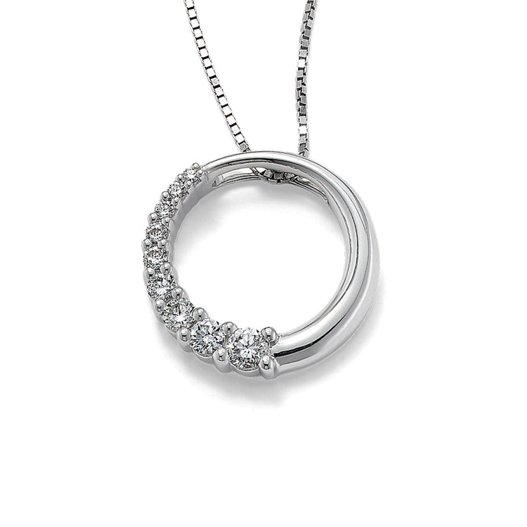 14K White 1/2 CTW Natural Diamond Lock Pendant