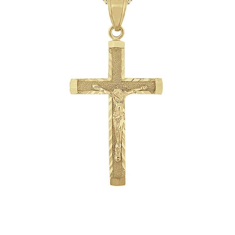 Sarai Crucifix Pendant in 14K Yellow Gold (24 in)