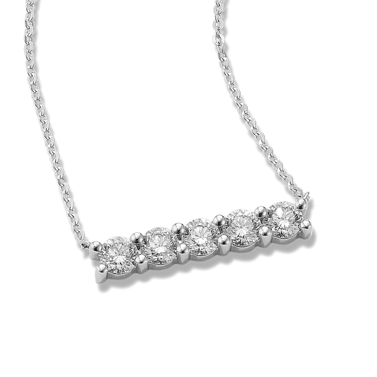 Priya Natural Diamond Bar Necklace in 14K White Gold (18 in)