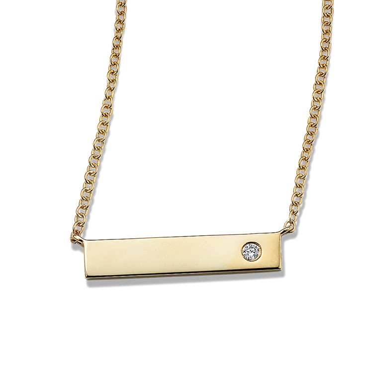 Abigail Natural Diamond Bar Necklace in 14K Yellow Gold (18 in)