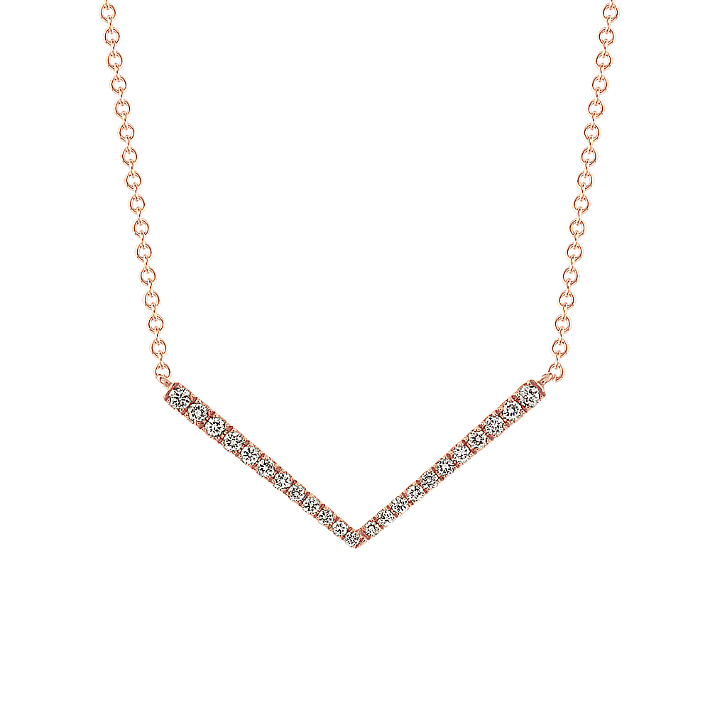 Diamond Chevron Bar Necklace (18 in)