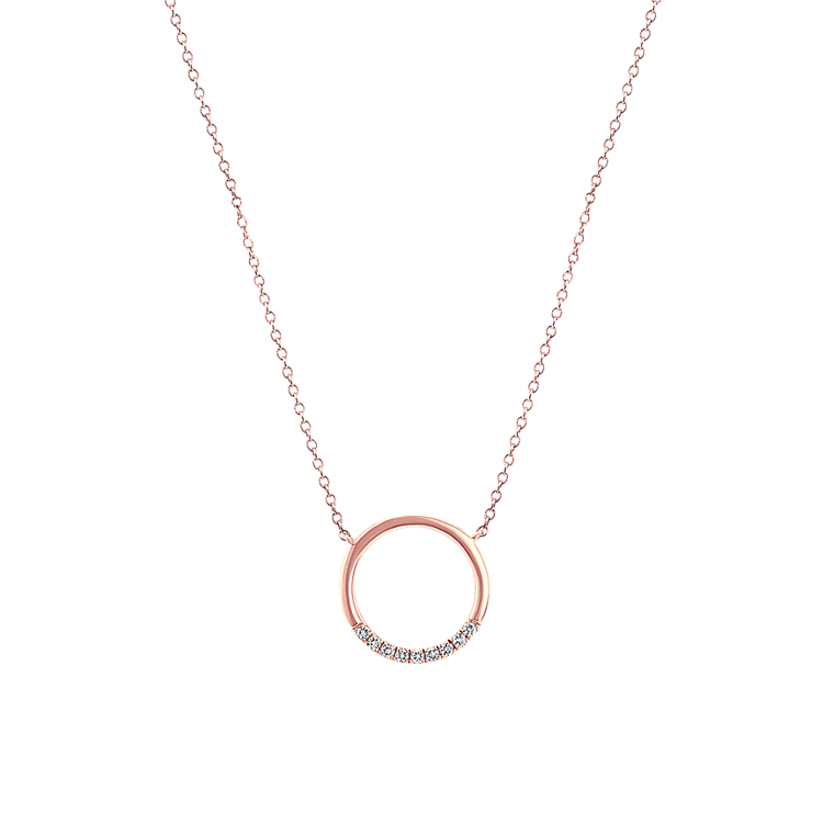 Sonora Natural Diamond Circle Necklace in 14K Rose Gold (18 in)
