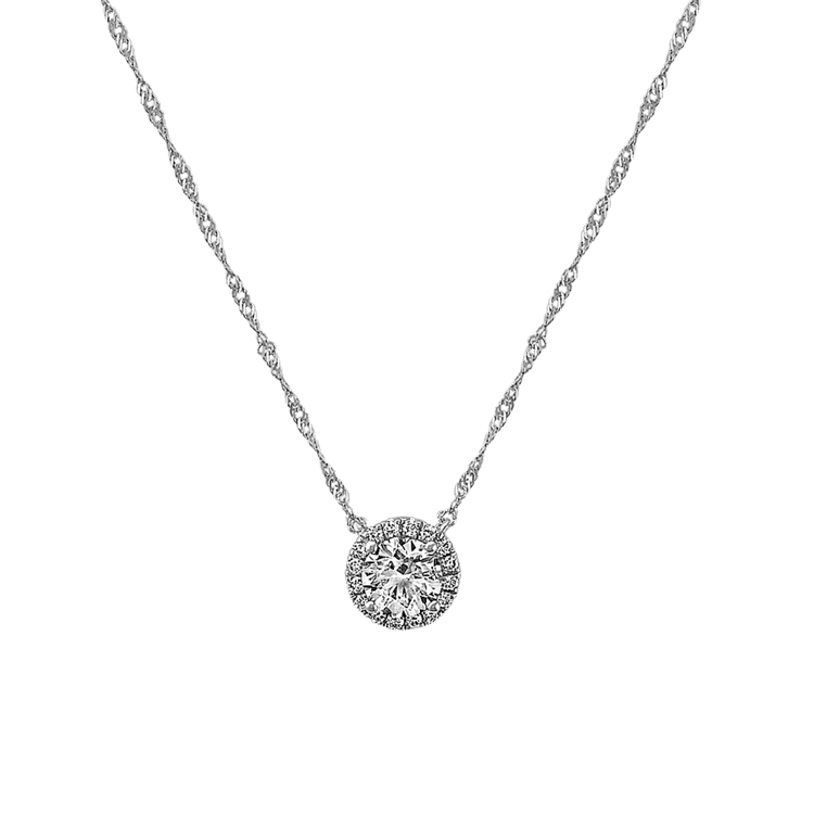 Livia Natural Diamond Circle Necklace in 14K White Gold (18 in)