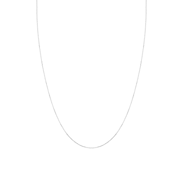 Diamond Cut Cable Chain in 14k White Gold (24 in)