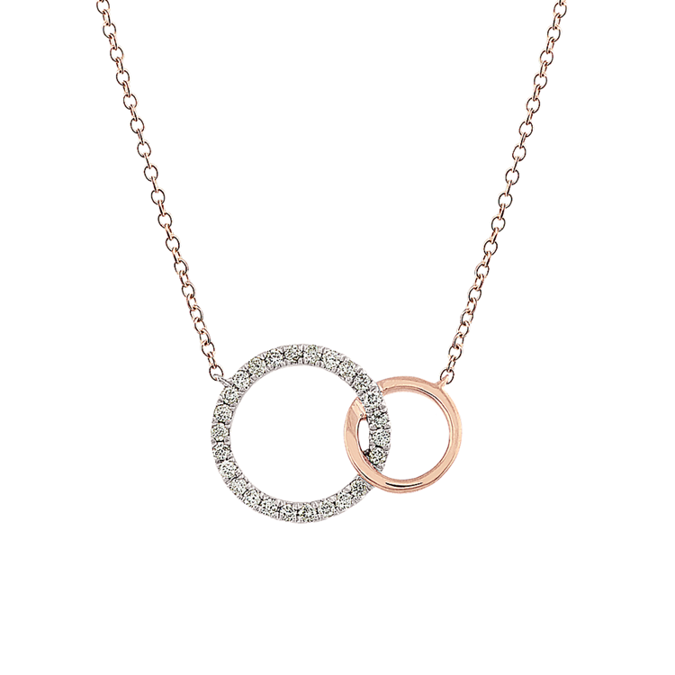 Yuma Natural Diamond Intertwined Circle Necklace in 14K Rose Gold (18 in)