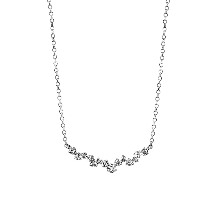 Crete Natural Diamond Necklace in 14K White Gold (18 in)