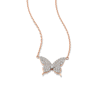Diamond Pave Butterfly Necklace | Shane Co.