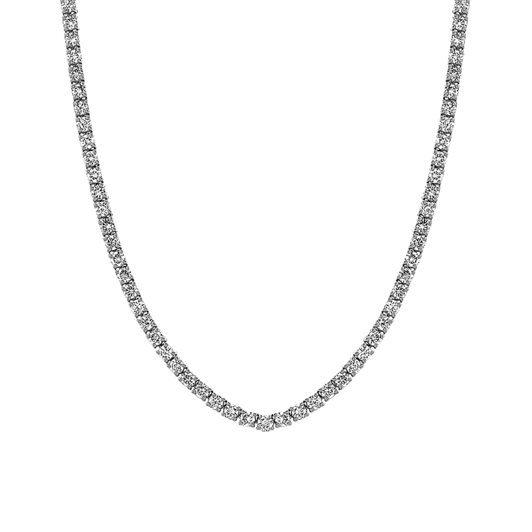 Sunlight Natural Diamond Tennis Necklace in 14K White Gold (18 in)