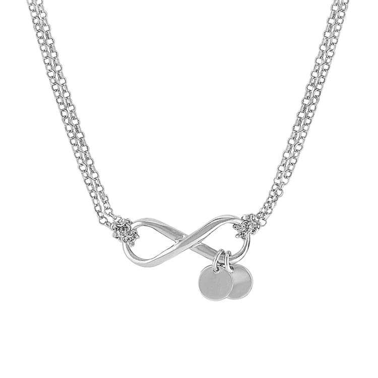 Engravable Infinity Necklace in Sterling Silver (18 in)