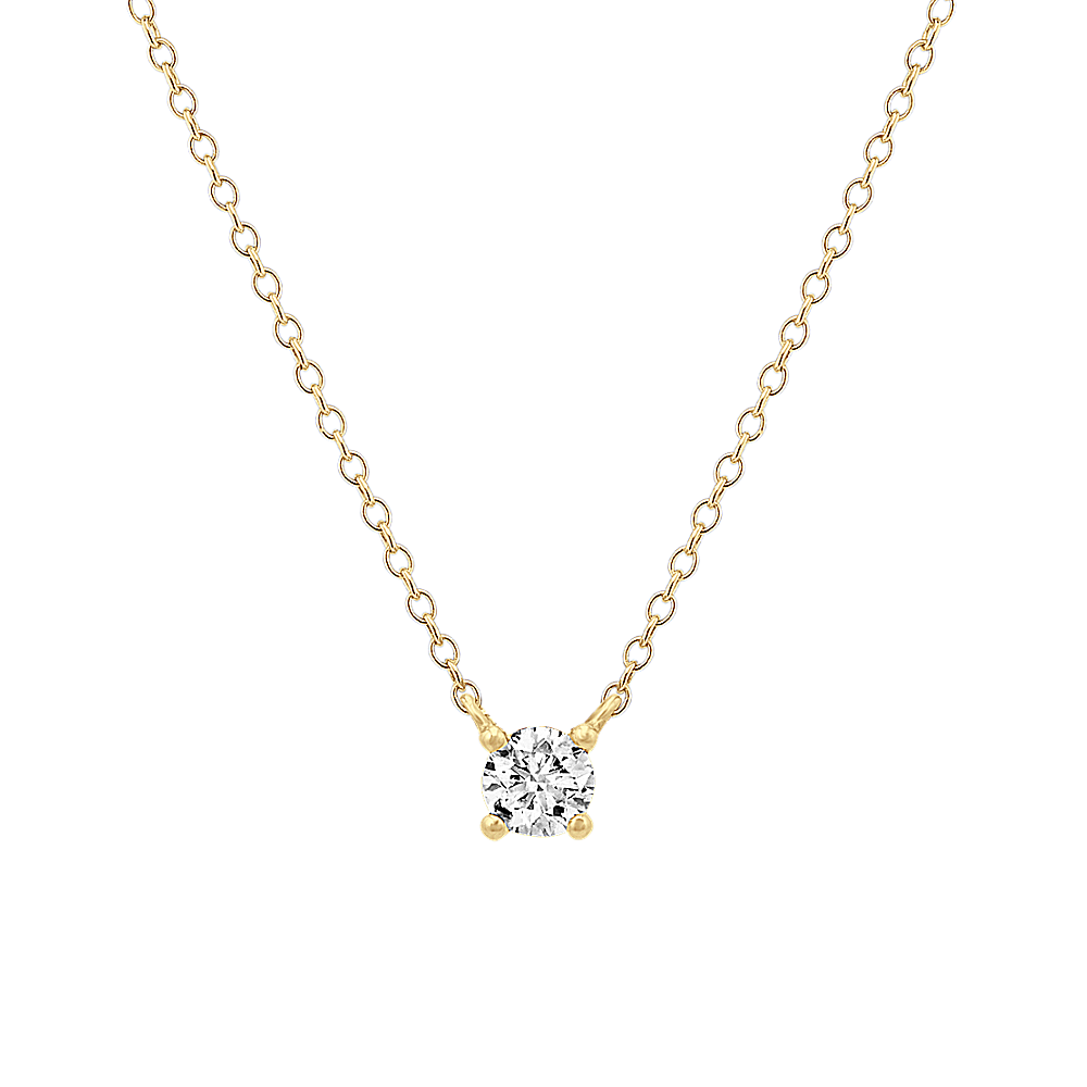Oxford Floating Diamond Solitaire Pendant in 14K Yellow Gold (18 in)