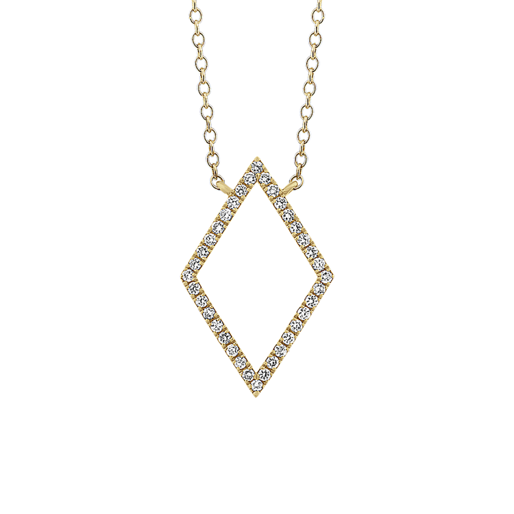 Geometric Natural Diamond Necklace in 14k Yellow Gold (18 in)