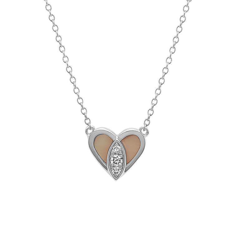 Heart-Shaped Pink Mother-of Pearl Necklace (18 in)