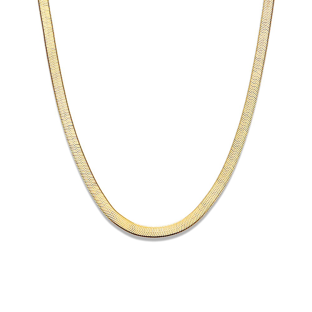 Wylie Herringbone Necklace in Vermeil 14K Yellow Gold (18 in)