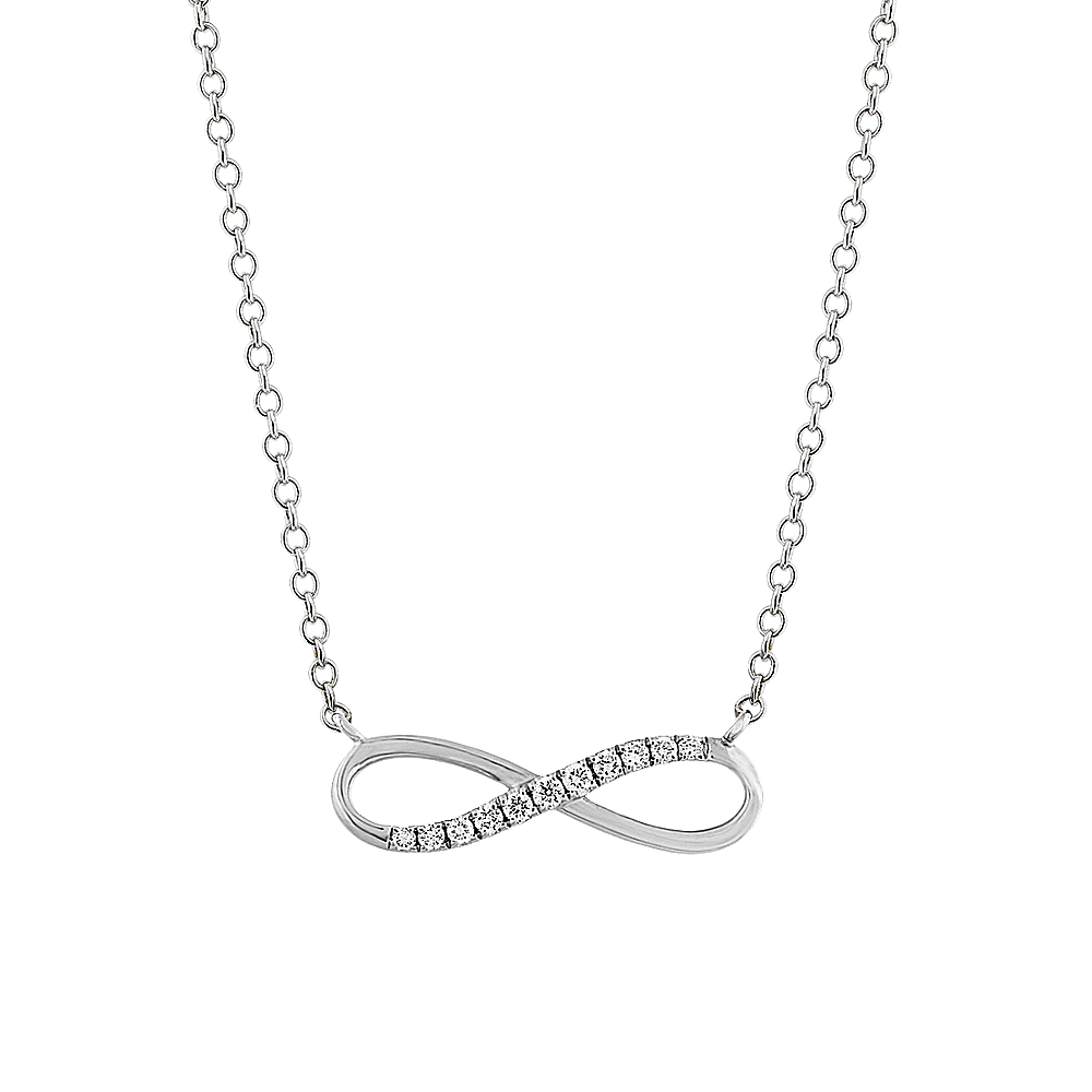 Poppy Diamond Infinity Necklace in 14K White Gold (18 in)
