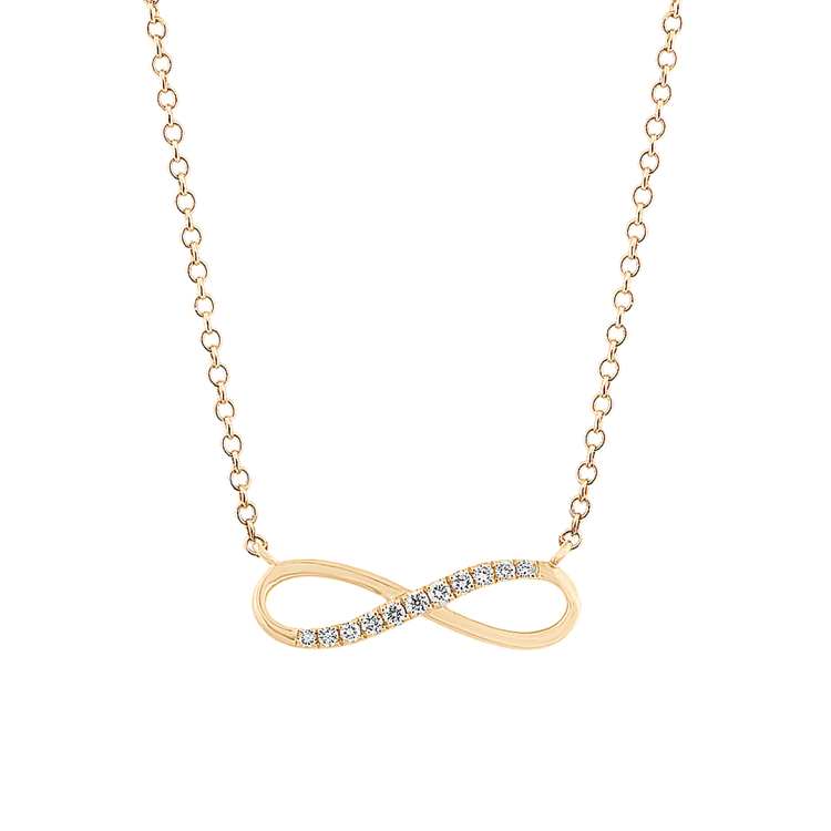 Poppy Natural Diamond Infinity Necklace in 14K Yellow Gold (18 in)