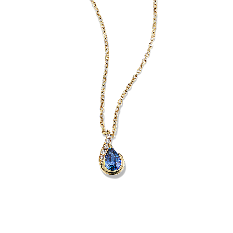 Yellow gold discount sapphire necklace